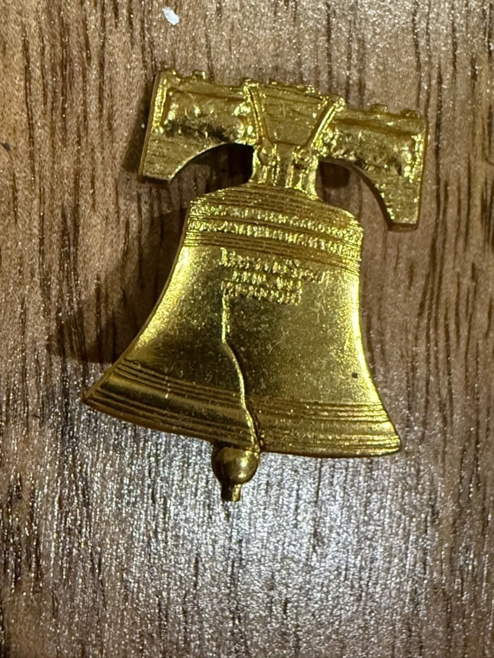Vintage Gold Tone Liberty Bell Brooch